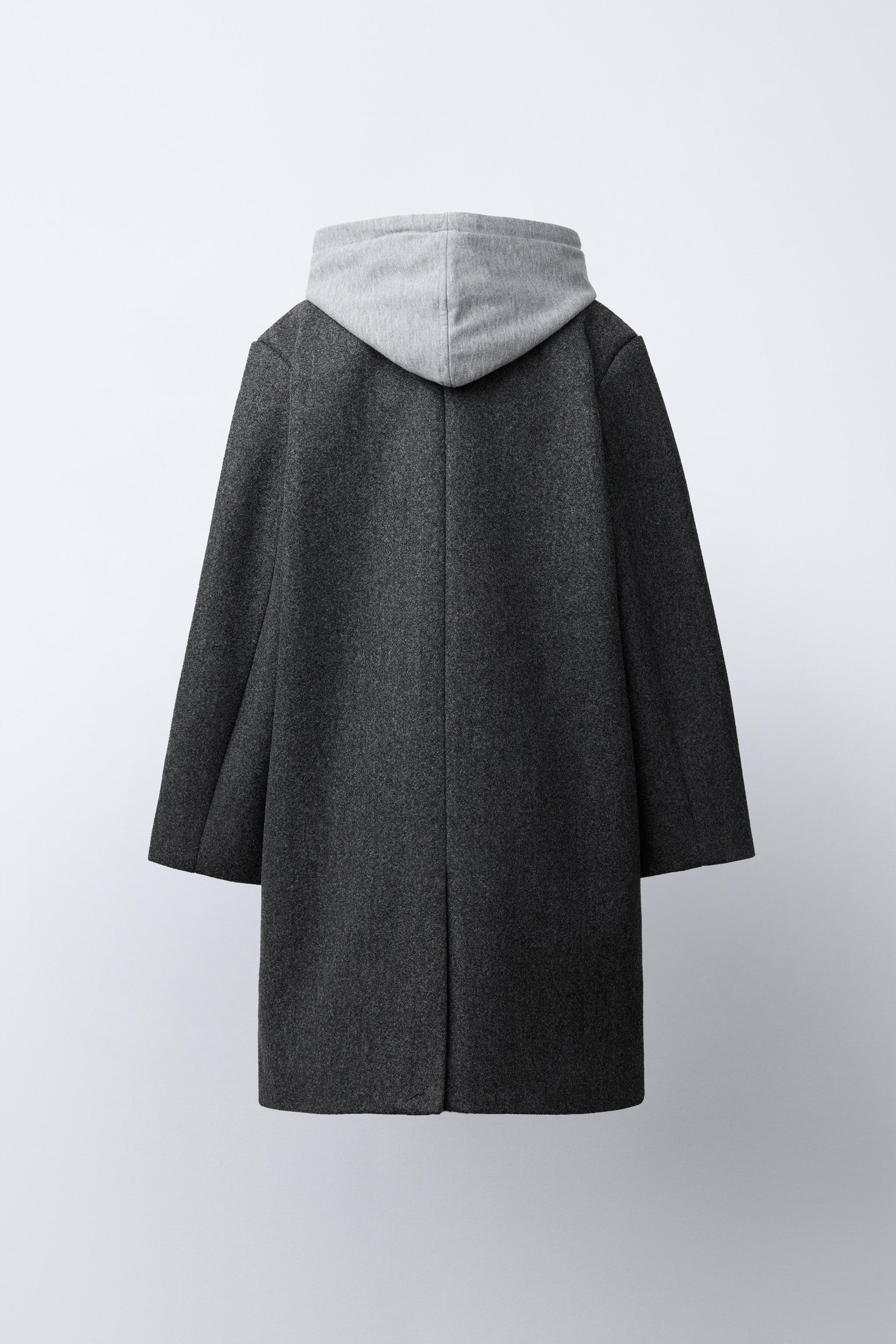 MANTEAU LONG À CAPUCHE AMOVIBLE